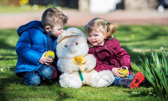Two of the young visitors who took part in the Cadbury Easter Egg Trails at Culzean Castle. IMAGE BY LENNY WARREN