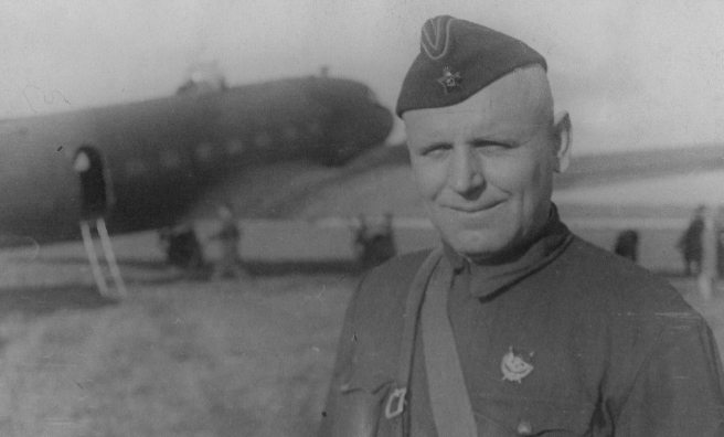 Anna's grandfather, Commander Peter Kolesnikov of the 10th Guards Air Division.