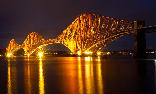 The Forth Rail Bridge - one of the Edinburgh icons the cyclists will visit during the Edinburgh Night Ride