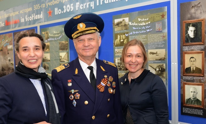 Elena Nikitina, Head of Vnukovo Air Museum, Moscow; Alexei Timofeev, former head of Moscow’s Vnukovo Airport; Anna Belorusova