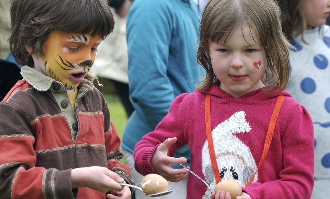 Lots of children's activities at Mhor Festival - even an egg and spoon race!