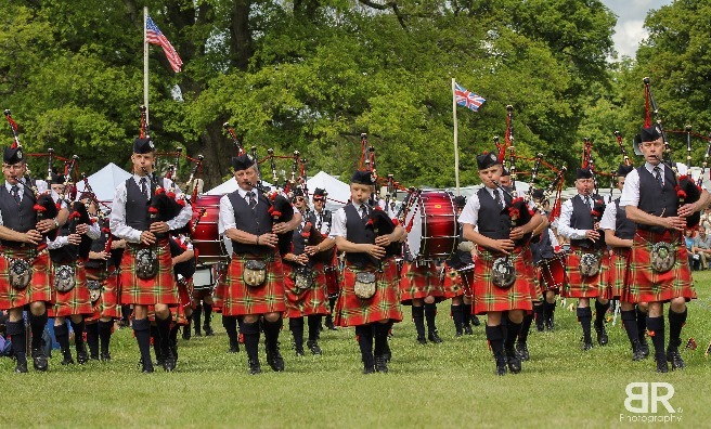 One of the Pipe Bands at Strathmore Highland Games. Photo by Barry Robb