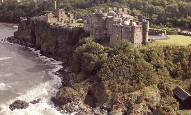The waves crash onto the shore below Culzean Castle. Photo courtesy of National Trust for Scotland.