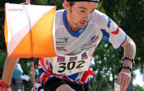 Scott Fraser runs to a check point for his Silver Medal in the 2013 World Championships