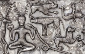 A detail of the Gundestrup Cauldron, 100 BC - AD1. Photo copyright The National Museum of Denmark