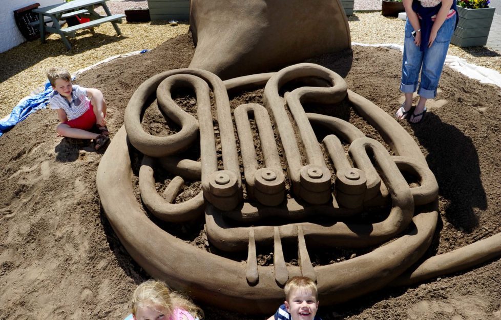 A huge French Horn sculpture from this year's East Neuk Festival