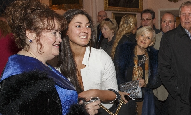 At the post show party in Glamis Castle, Susan Boyle found time to chat to her many fans. Steve Welsh Photography.