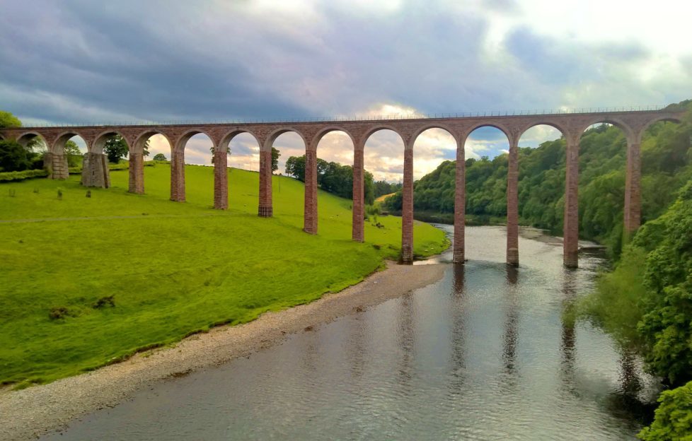 The Leaderfoot Viaduct from the viewpoint