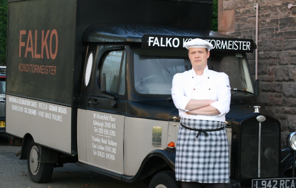 German-born Falko Burkert with his baker's van