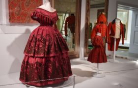 A few of the red outfits on display at A Century of Style: Costume and Colour 1800-1899. Photo copyright CSG CIC Glasgow Museums Collection