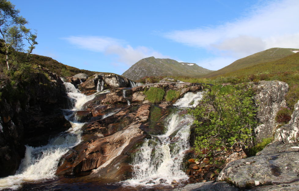 Waterfall on route to Tom a' Choinich in Glen Affric