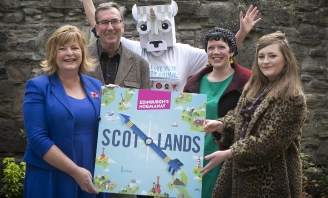 Cabinet Secretary Fiona Hsylop, Pete Irvine and Rachel McCrum and Jenny Lindsay from Rally & The launch of the 2016 Scot-Lands programme was attended by Cabinet Secretary Fiona Hyslop, director Pete Irvine, Rachel McCrum and Jenny Lindsay. Photo by Lloyd Smith