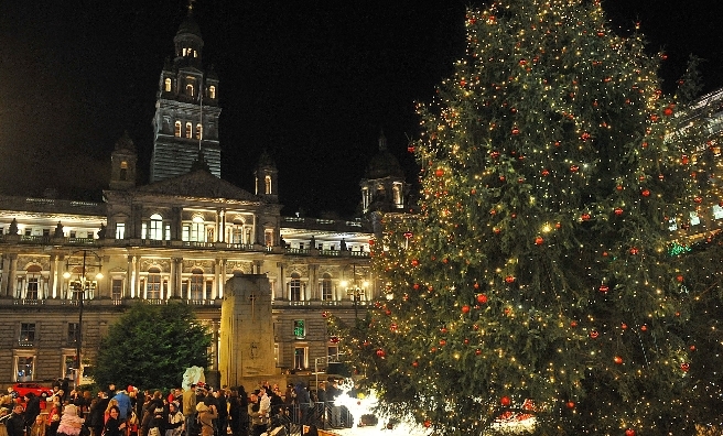 The Christmas Tree at Glasgow's George Square. Photo courtesy of VisitScotland