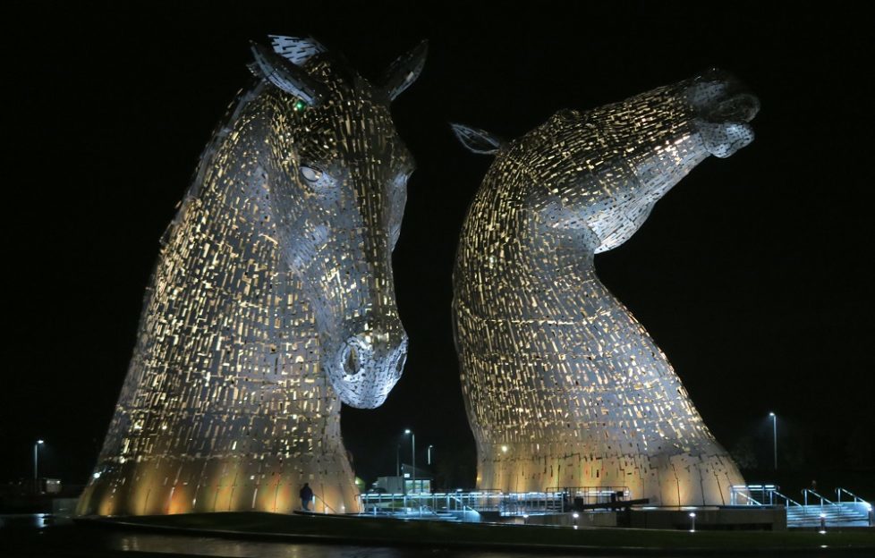 The Kelpies are spectacular at night