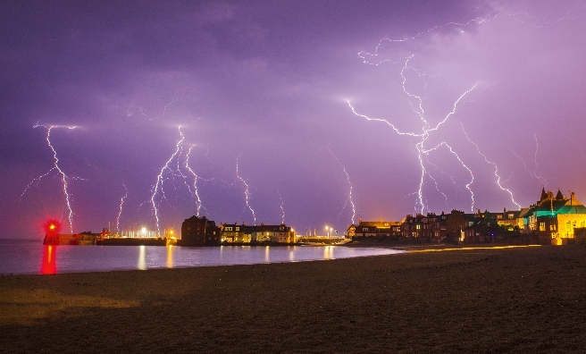 Lightning Over The Harbour by Cameron Henderson (Landscape)
