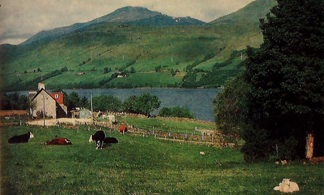 The shore of Loch Tay looking to Ben Lawers