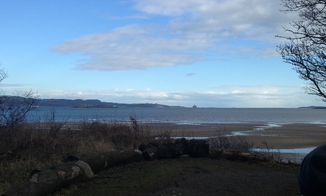 The view across to sunny Fife
