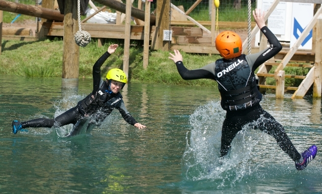 Just splashing around at one of the John Muir Outdoor Festival events at Foxlake. Photo by ROB MCDOUGALL