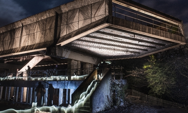 Special lighting gave the deserted and desolate building new life. Photo by Alaisdair Smith