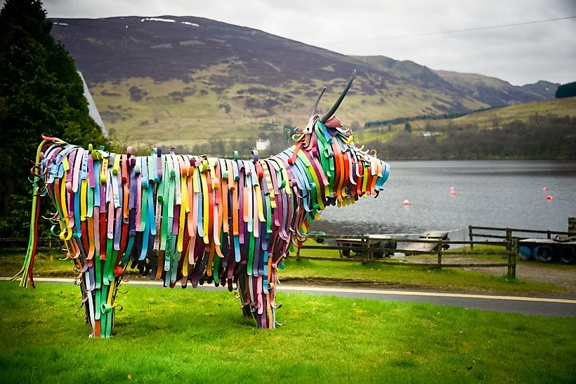 The metal bull crafted by Kev Paxton, the artist behind Edinburgh Airport’s iconic thistles.
