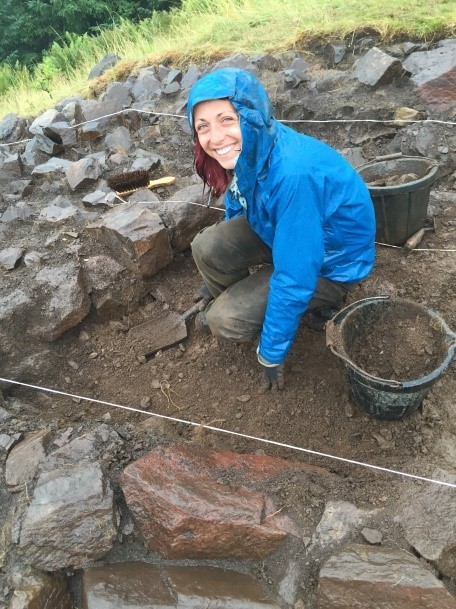 Participants having fun at an Archaeological Excavation at Moredun Topin in Perthshire. Pic by AOC Archaeology.