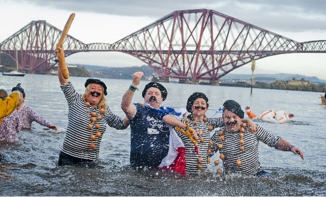 The Legendary Loony Dook at South Queensferry. Pic by Lloyd Smith
