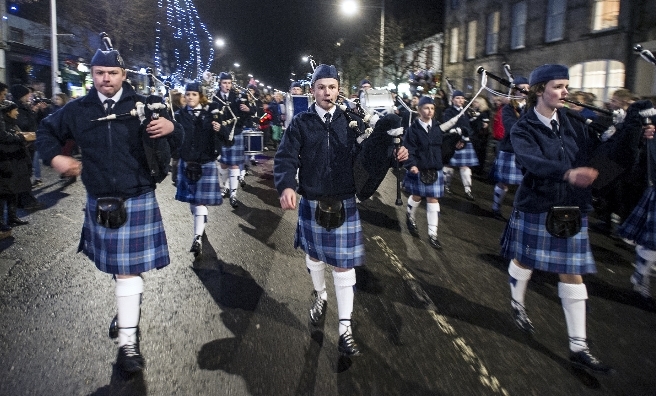 Celebrating St Andrew's Day in St Andrews. Pic by Jane Barlow