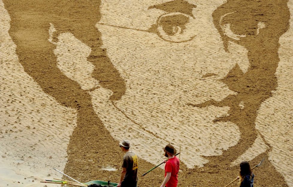 Sand drawing of Schubert on Elie beach for the East Neuk Festival a few years ago. This year they'll be doing a sculpture in Crail High Street! Pic: Colin Hattersley