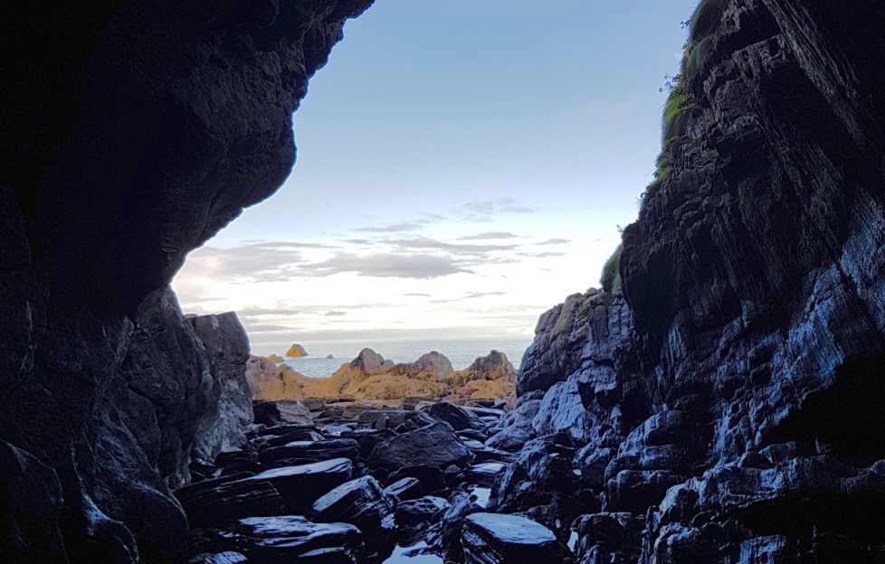 A possible pirate's cave under Findlater Castle! Pic: David Weinczok.