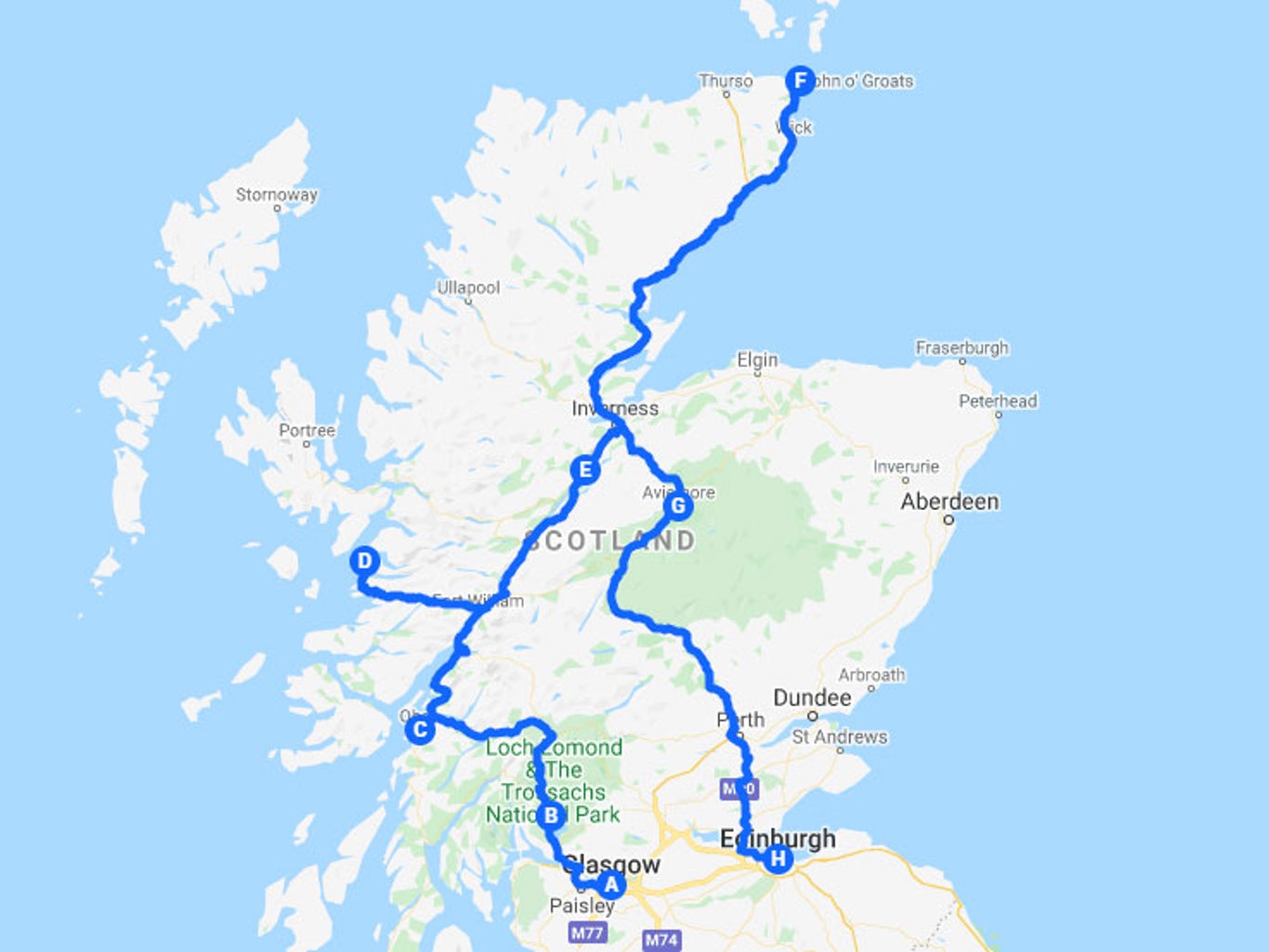 best scottish road trip routes