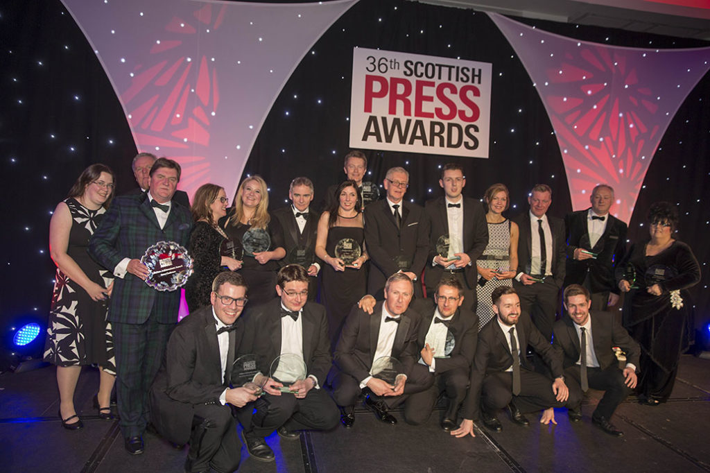 16/04/15 RADISSON BLU - GLASGOW 36th Scottish Press Awards. winners