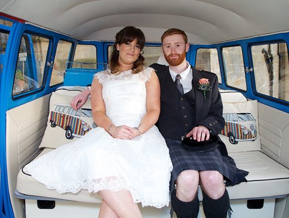 campervan header Featured Image for Bright + Bold Wedding With DIY Decor at Balmule House, Dunfermline