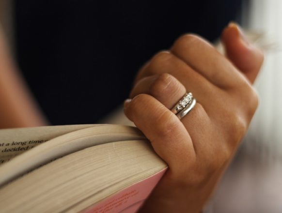 Bling and a book Featured Image for Beautiful non-religious readings for your Scottish wedding ceremony