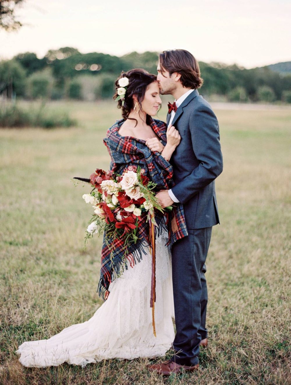 tartan shawl wedding scotland