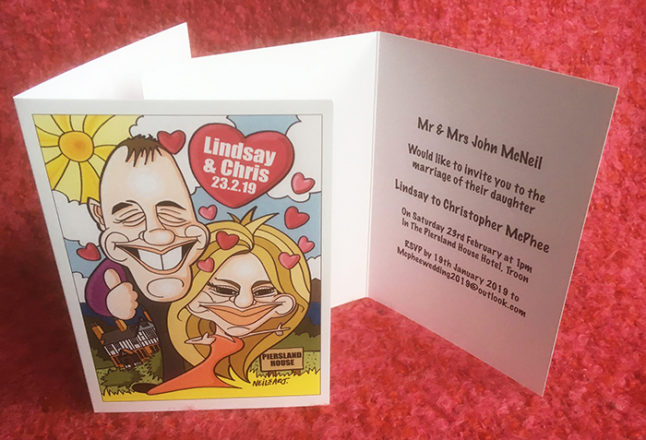 14 Featured Image for Neilsart Wedding Caricatures now offers personalised caricature wedding stationary!