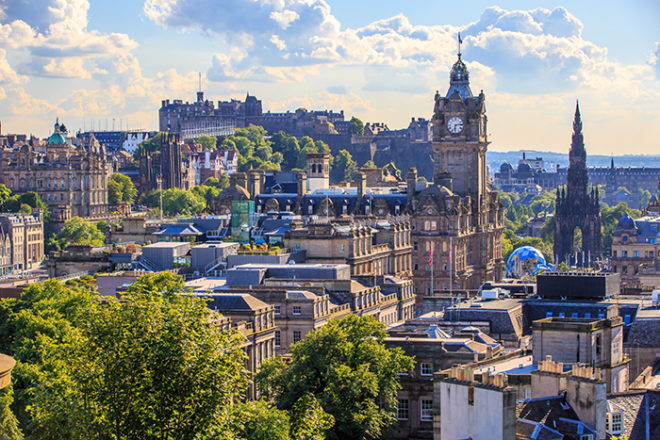 Mountain view point over Edinburgh city. Featured Image for Edinburgh named as the UK's most romantic place to propose