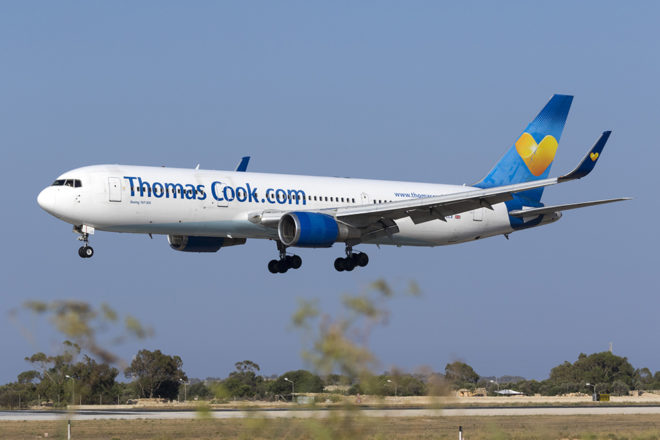 Low cost airline Thomas Cook 767-300 landing Featured Image for What to do if you booked your honeymoon with Thomas Cook