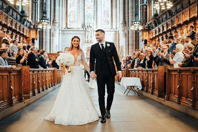 GT-128 Featured Image for Dress Stories: Gabriella's sparkly Berta bridal gown