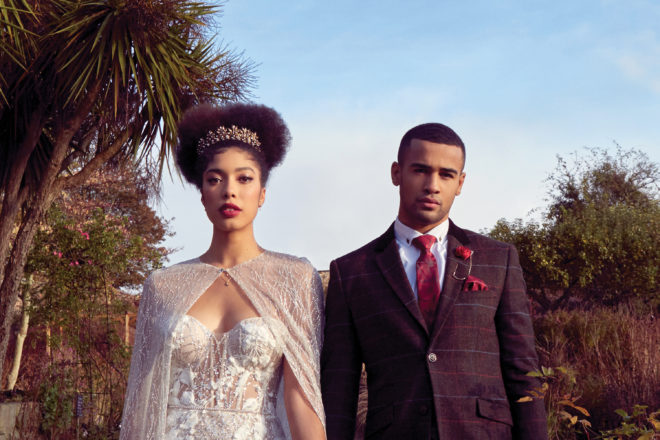 SHOOT COVER Featured Image for The New Royals: Glamorous bride + groom photoshoot at luxe Cambo Estate