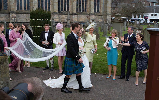 10/04/15 Sunday Post Dunblane Mr and Mrs Murray During the Wedding of Kim Sears and Andy Murray at Dunblane Cathedral