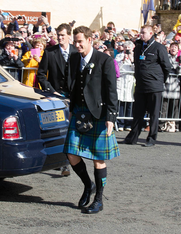 10/04/15 Sunday Post Dunblane Andy Murray arrives for wedding During the Wedding of Kim Sears and Andy Murray at Dunblane Cathedral
