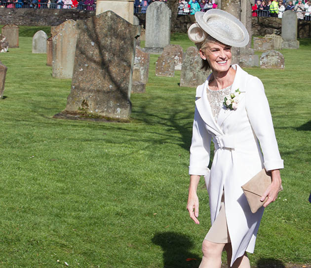 10/04/15 Sunday Post Dunblane Judy Murray arrives During the Wedding of Kim Sears and Andy Murray at Dunblane Cathedral