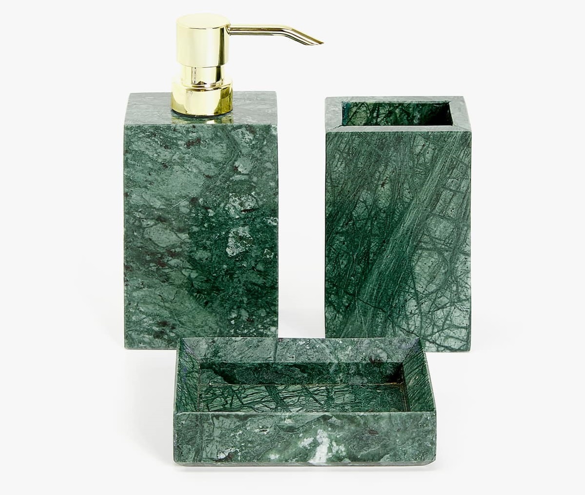 Emerald green bathroom set