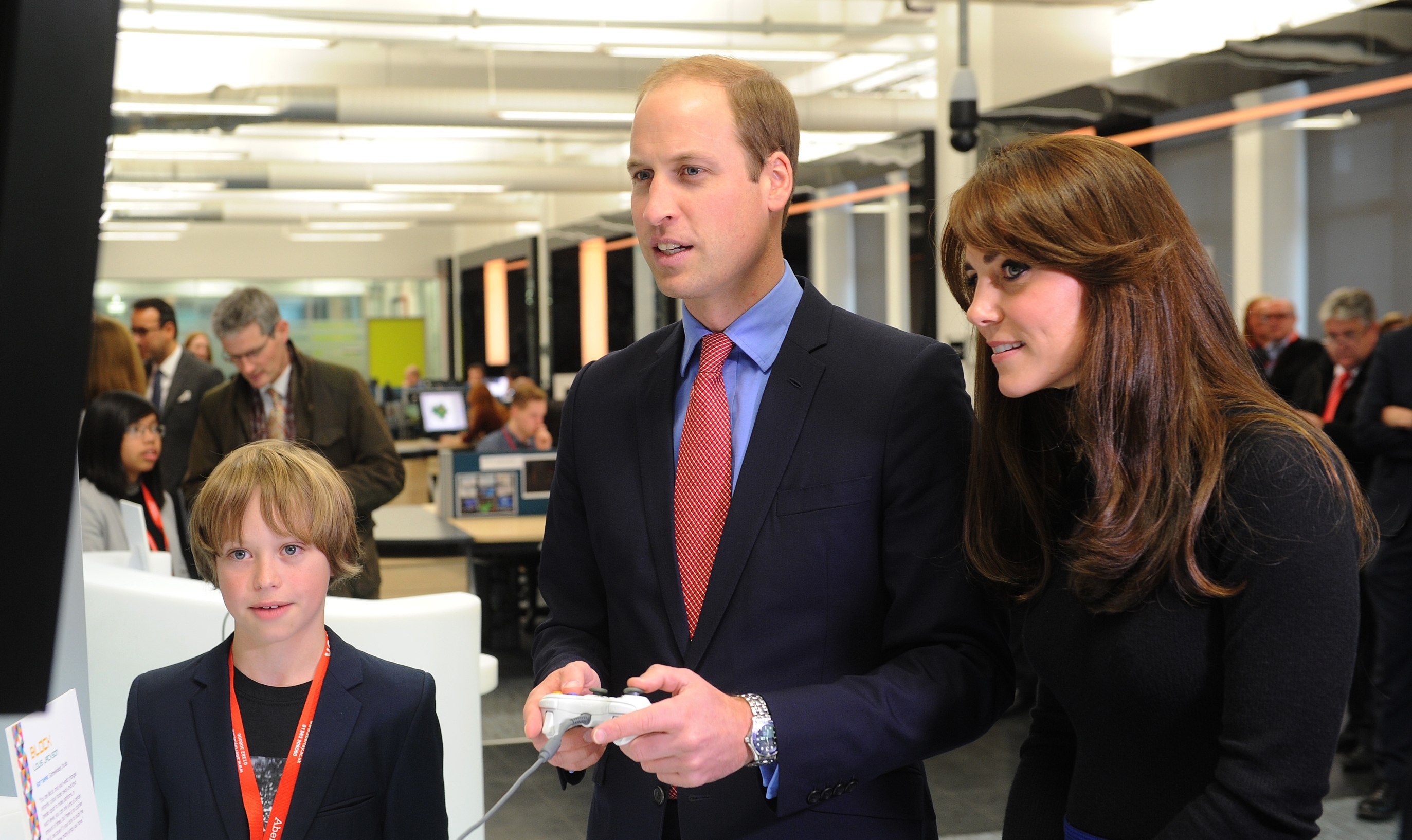 William, Kate and young games designer Louis Jackson (DC Thomson)