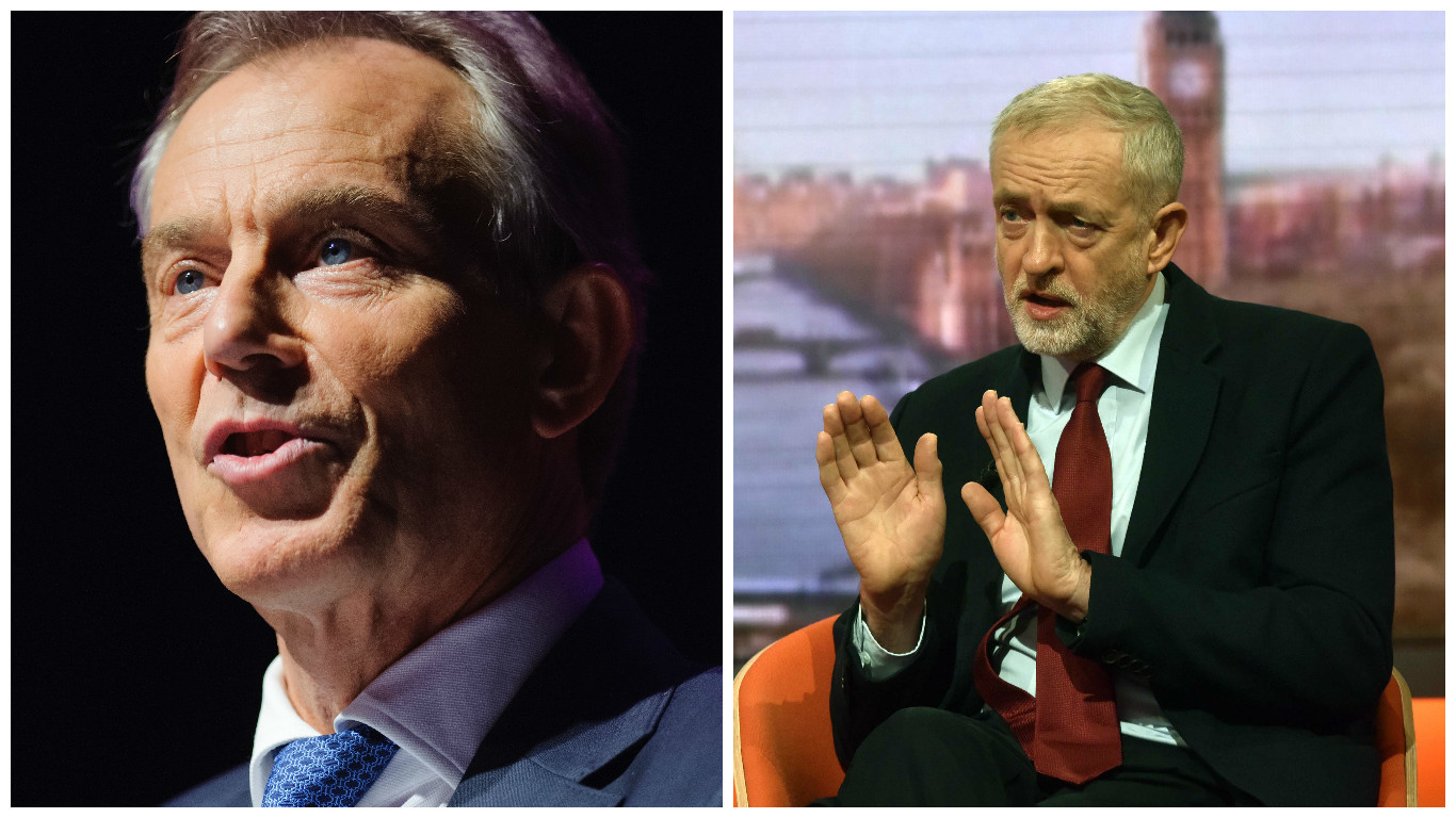 Tony Blair hit out at Labour under Corbyn (R) (Dominic Lipinski / PA & BBC)