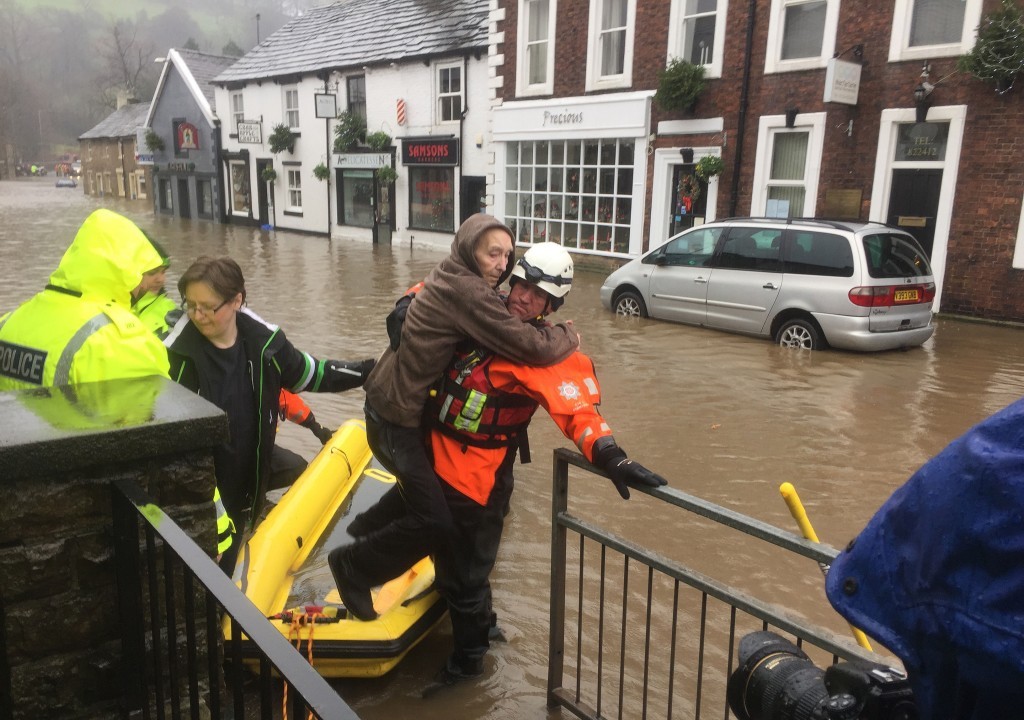 Rescue teams in Whalley, Lancashire (Kim Pilling / PA Wire)