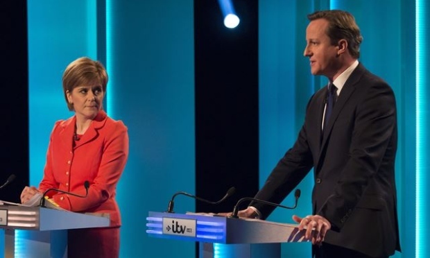 Nicola Sturgeon and David Cameron during ITV leaders' debate (Getty Images)