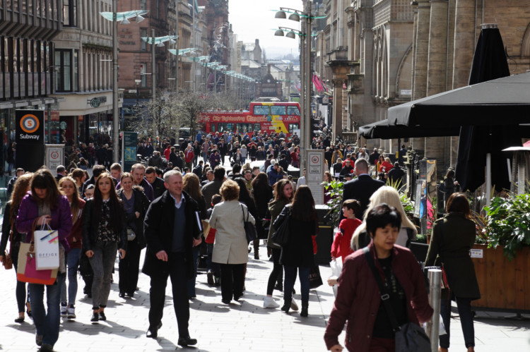 Buchanan Street in Glasgow city centre, Scotland, UK