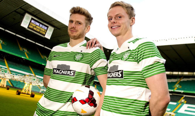 Armstrong and Mackay-Steven when they signed for Celtic
