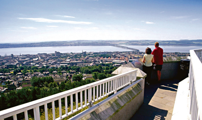 A view from a vantage point on Dundee Law